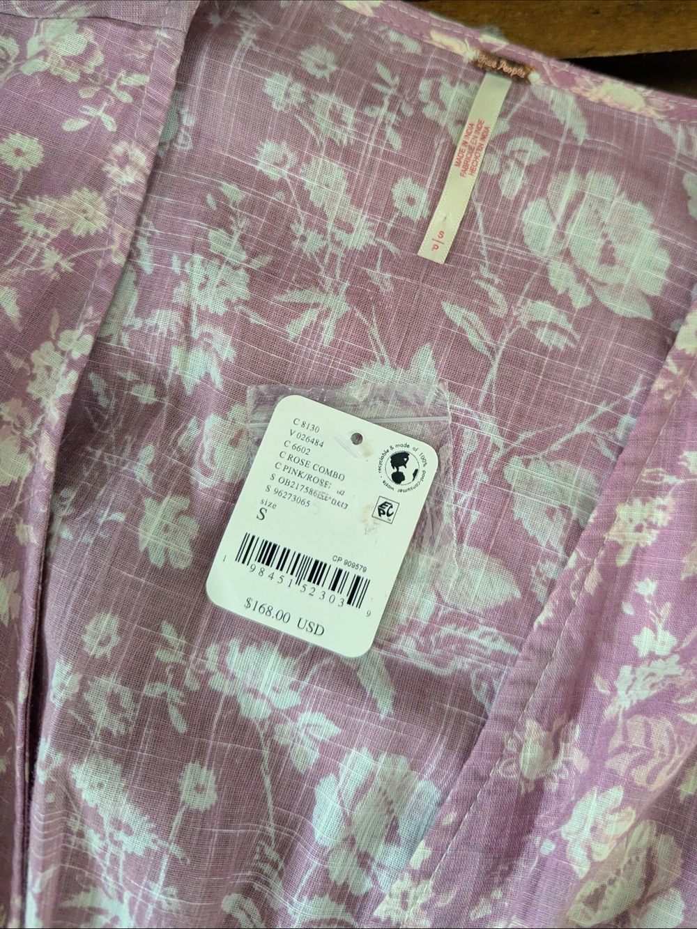 Free People Floral Mauve Cotton Dress - Pink Lavender Print - Picture 9 of 10